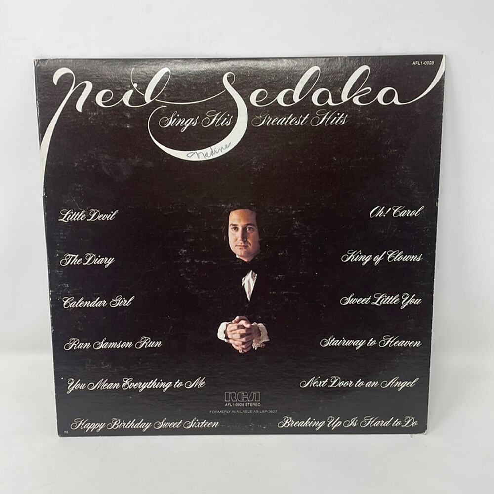 1975 Neil Sedaka Sings His Greatest Hits vinyl LP